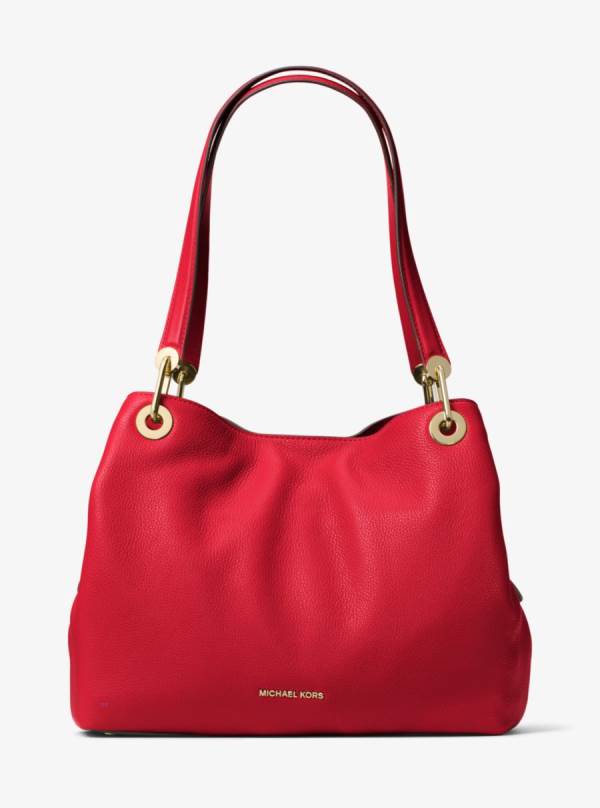 Damske Taška Cez Rameno Michael Kors Raven Large Leather Svetlo Červené - Kabelky Michael Kors Obchod | HOXID-5173